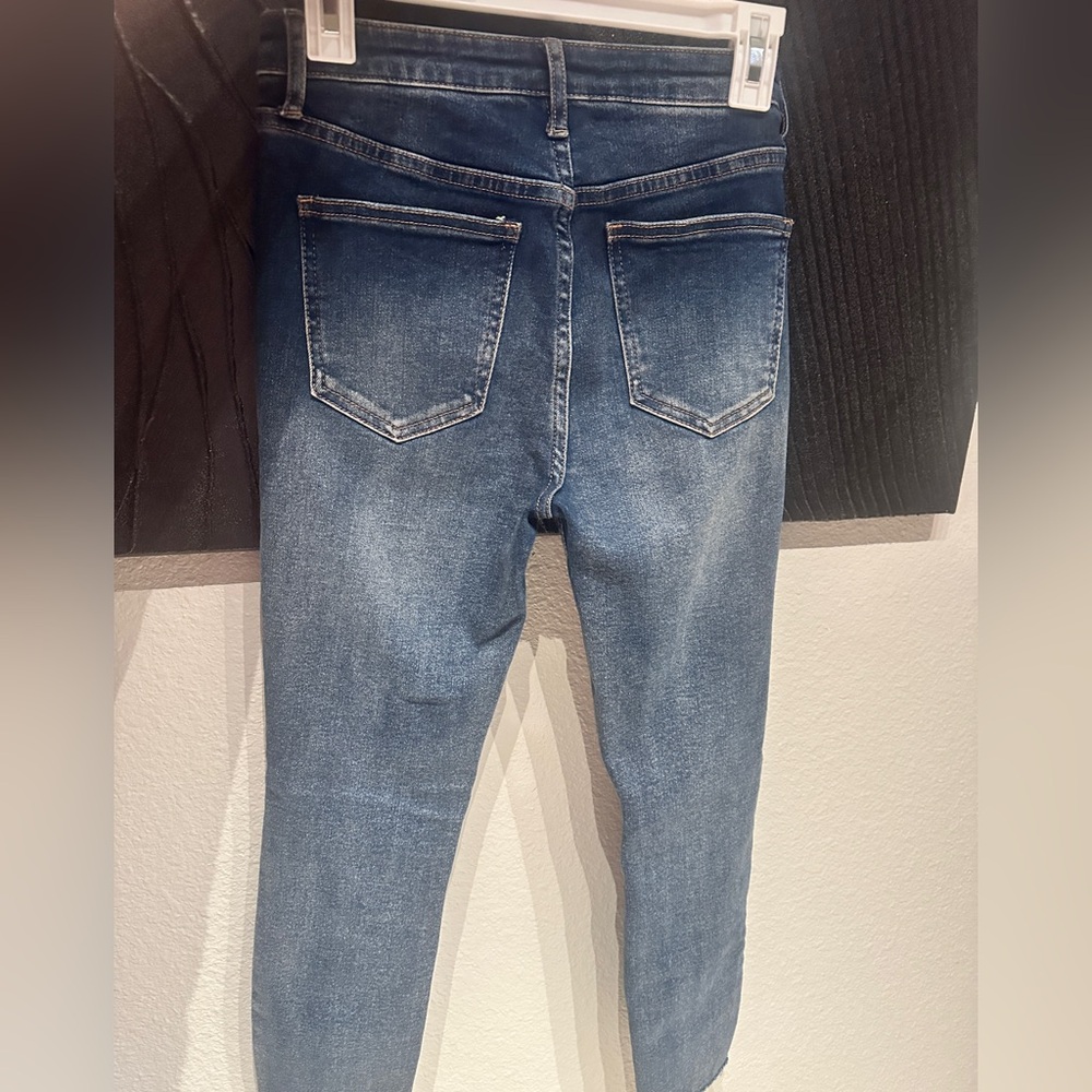 Oat New York Dark Blue Distressed Skinny Jeans